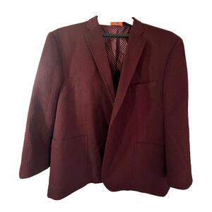 Steven Land Modern Man Gianni Blazer Burgundy 50 R Textured Sport Coat Blazer